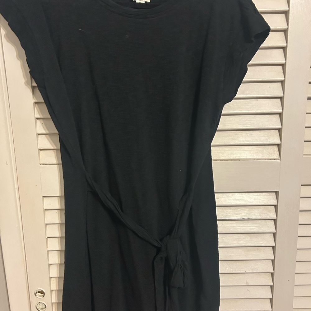 Black Tie-Front Dress